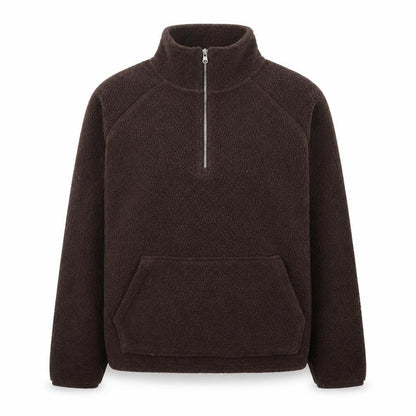 Dunnes Women Brown Fleece 1/2 Zip Pullover Sweatshirt M