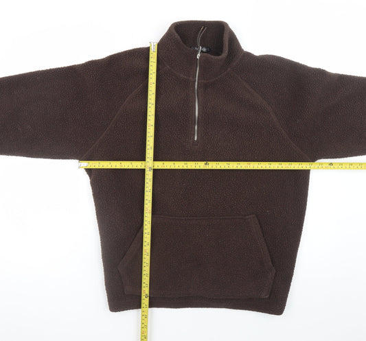 Dunnes Stores Women Brown Fleece 1/2 Zip Pullover Sweatshirt M