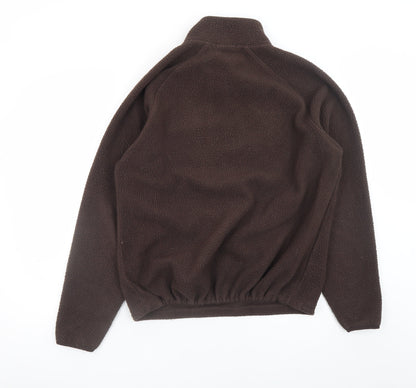 Dunnes Stores Women Brown Fleece 1/2 Zip Pullover Sweatshirt M