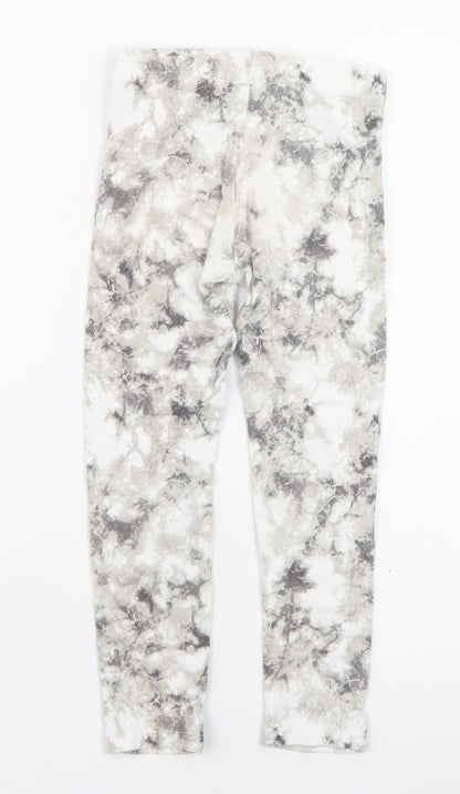 F&F Girls Grey Tie Dye Ankle Leggings 6-7 Years Cotton Stretch