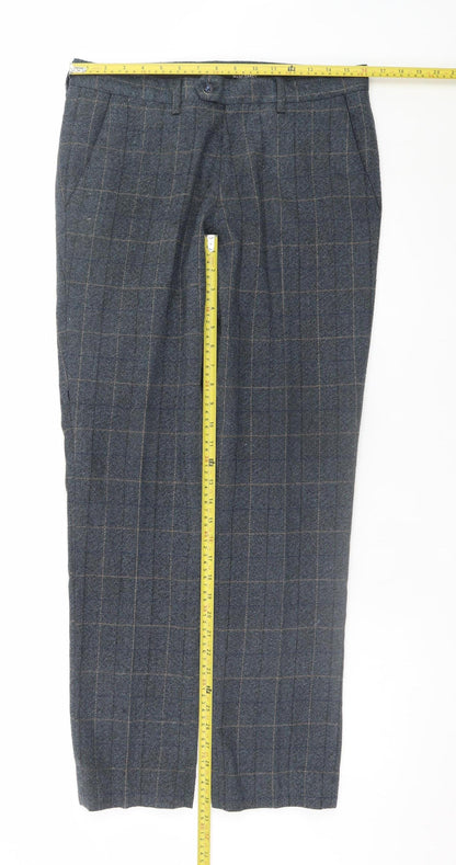 Marc Darcy Men's Blue Check Dress Pants Size 32 Regular Fit