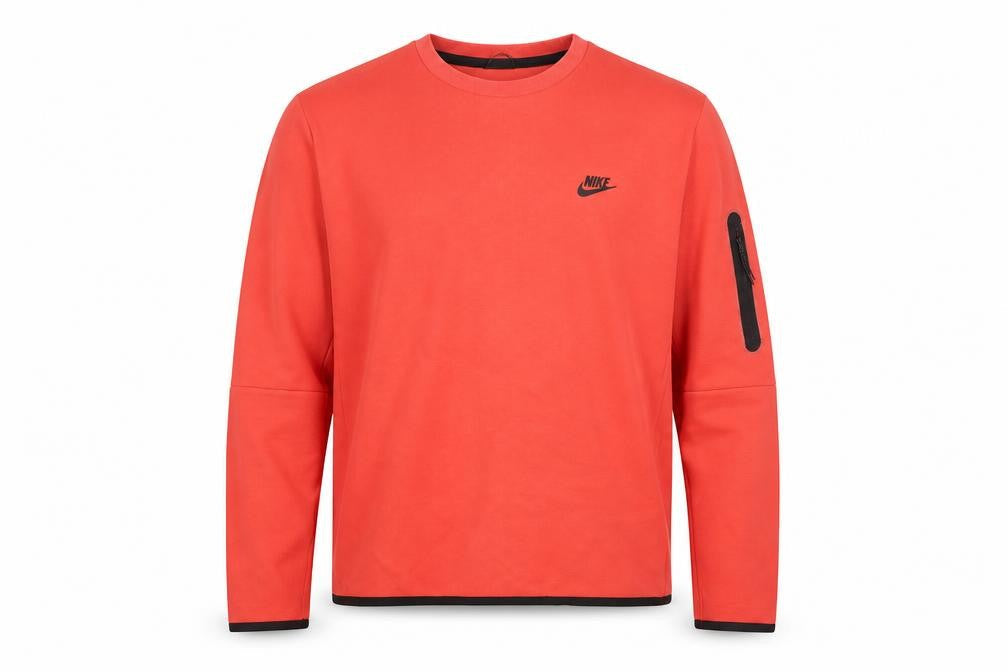 Nike Mens Red XL Pullover Sweatshirt Crew Neck Zip Arm