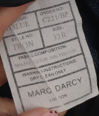 Marc Darcy Men's Blue Herringbone Dress Pants 32R Formal Trousers