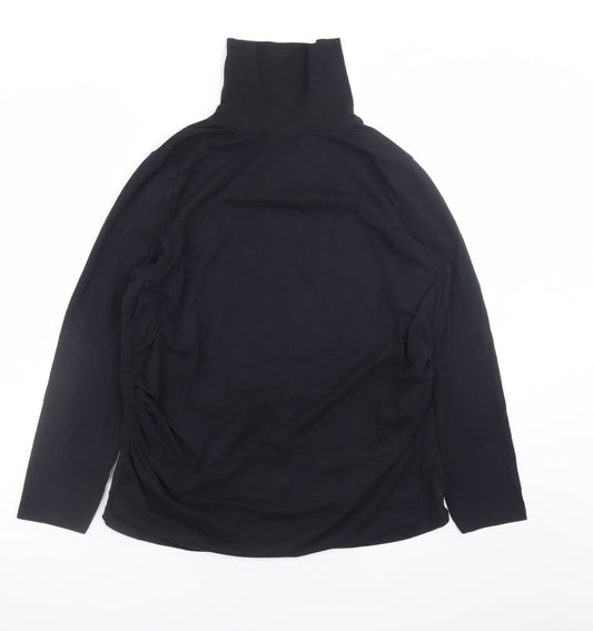 Threadbare Women’s Black Roll Neck Long Sleeve Jersey T-Shirt Size 12