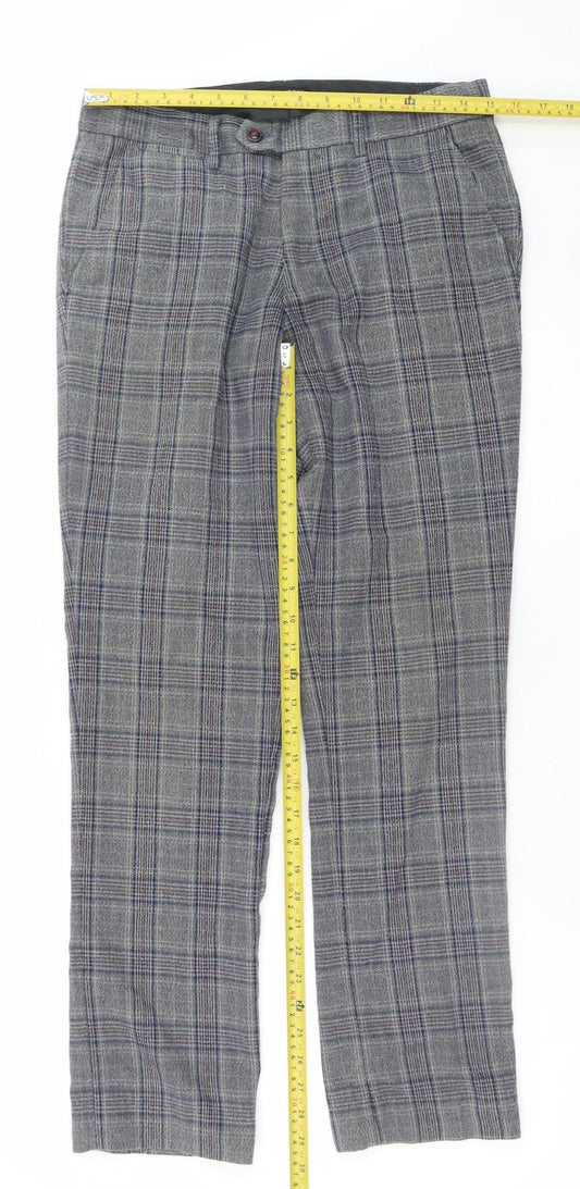 Marc Darcy Men's Grey Check Dress Trousers Size 36x30 Formal