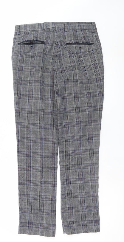 Marc Darcy Men's Grey Check Dress Trousers Size 36x30 Formal