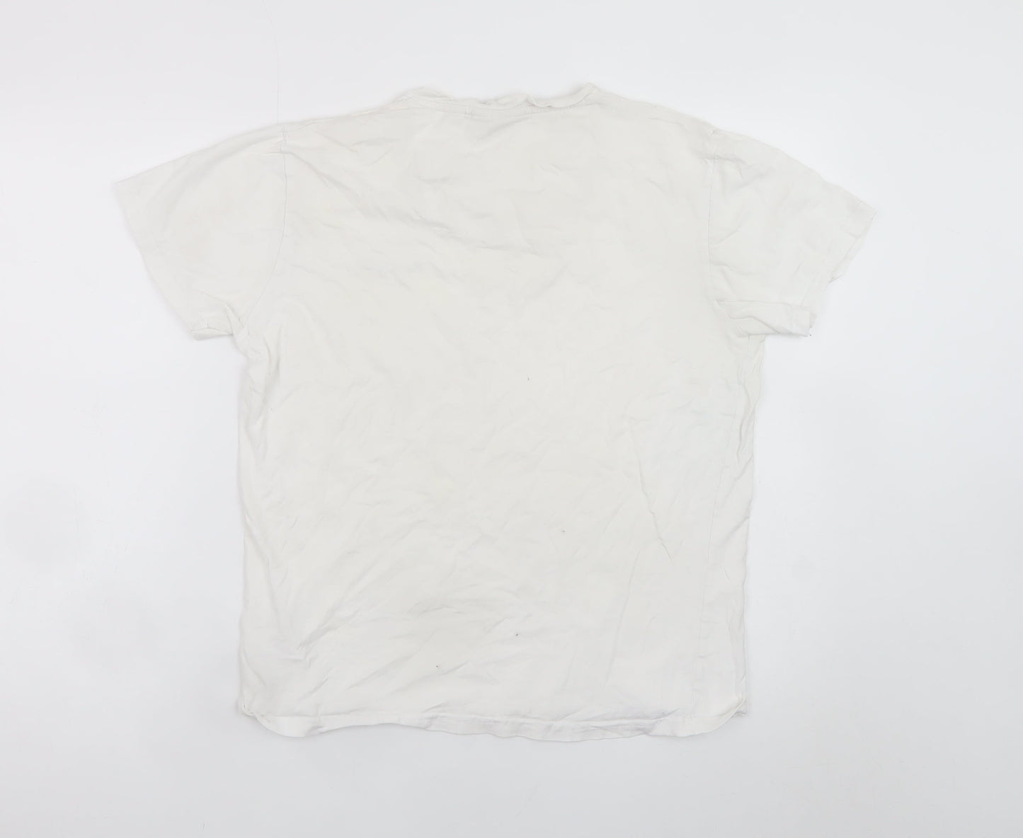 Pierre Cardin Men's White M V-Neck Cotton T-Shirt Classic Fit