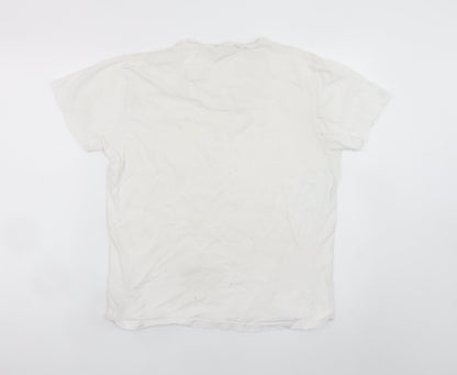 Pierre Cardin Men's White M V-Neck Cotton T-Shirt Classic Fit