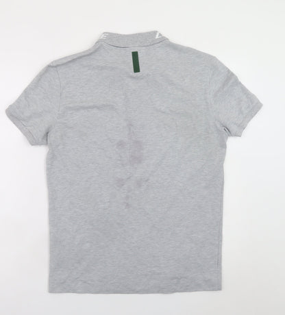 Lacoste Men's Grey Slim Fit Polo Shirt Size M Short Sleeve Logo