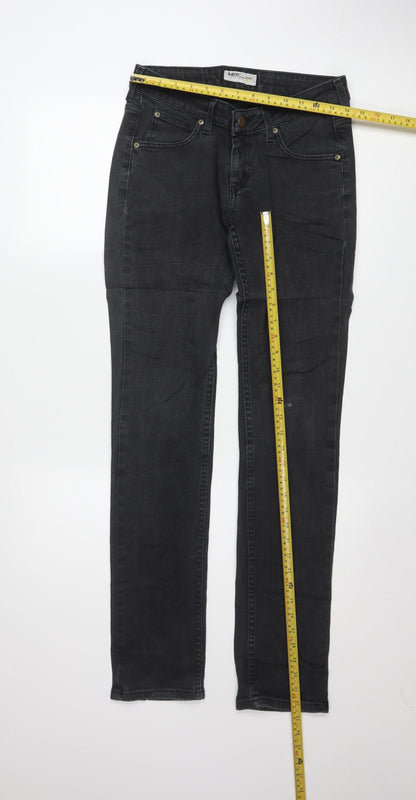 Lee Women Black Skinny Jeans Size 12 Mid Rise Stretch Denim