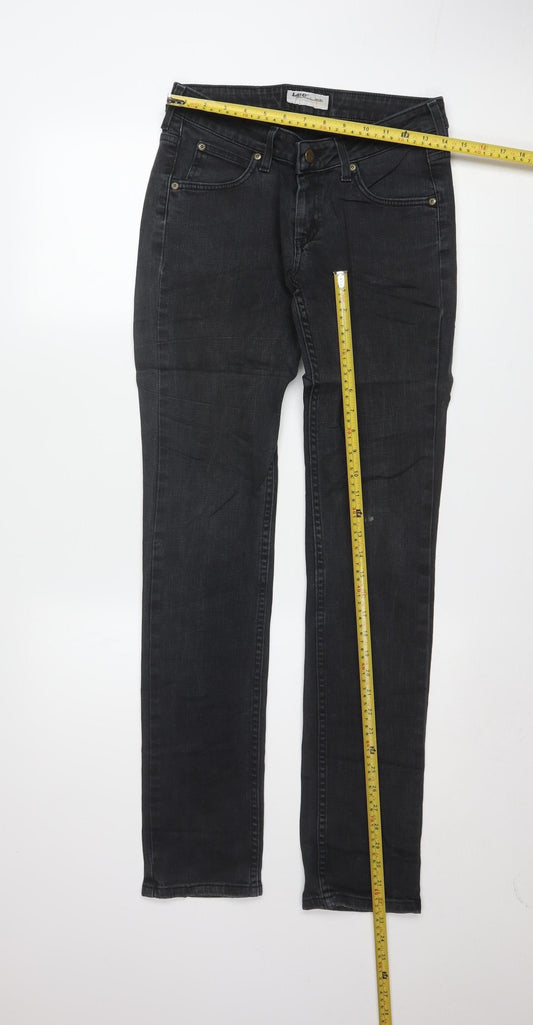 Lee Women Black Skinny Jeans Size 12 Mid Rise Stretch Denim