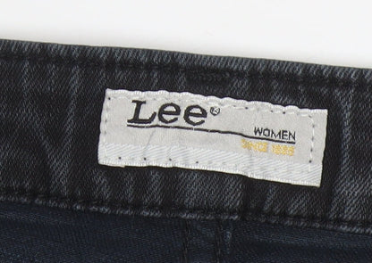 Lee Women Black Skinny Jeans Size 12 Mid Rise Stretch Denim