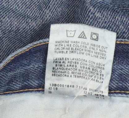 Wrangler Men's Blue Regular Fit Straight Leg Jeans 38x32 Denim