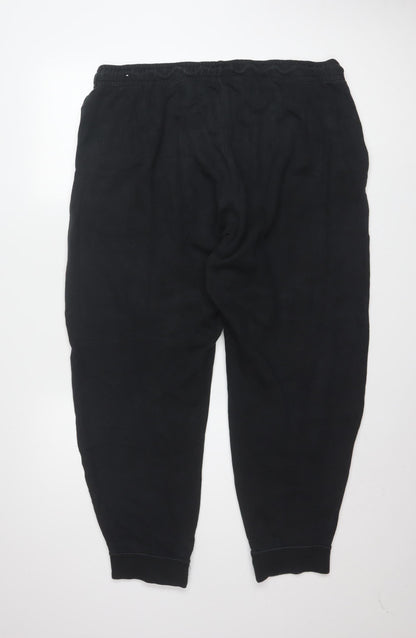 Nike Women Black Cotton Jogger Trousers XL Drawstring Waist