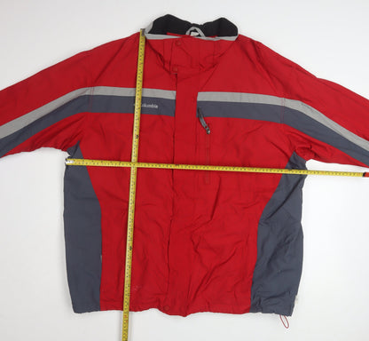 Columbia Men's Red XL Interchange Hooded Waterproof Outdoor Jacket
