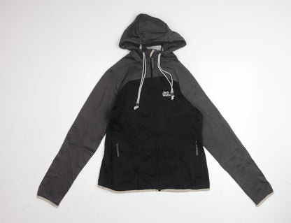 Jack Wolfskin Women Black Softshell Windbreaker Jacket UK 12