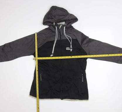 Jack Wolfskin Women Black Softshell Windbreaker Jacket UK 12