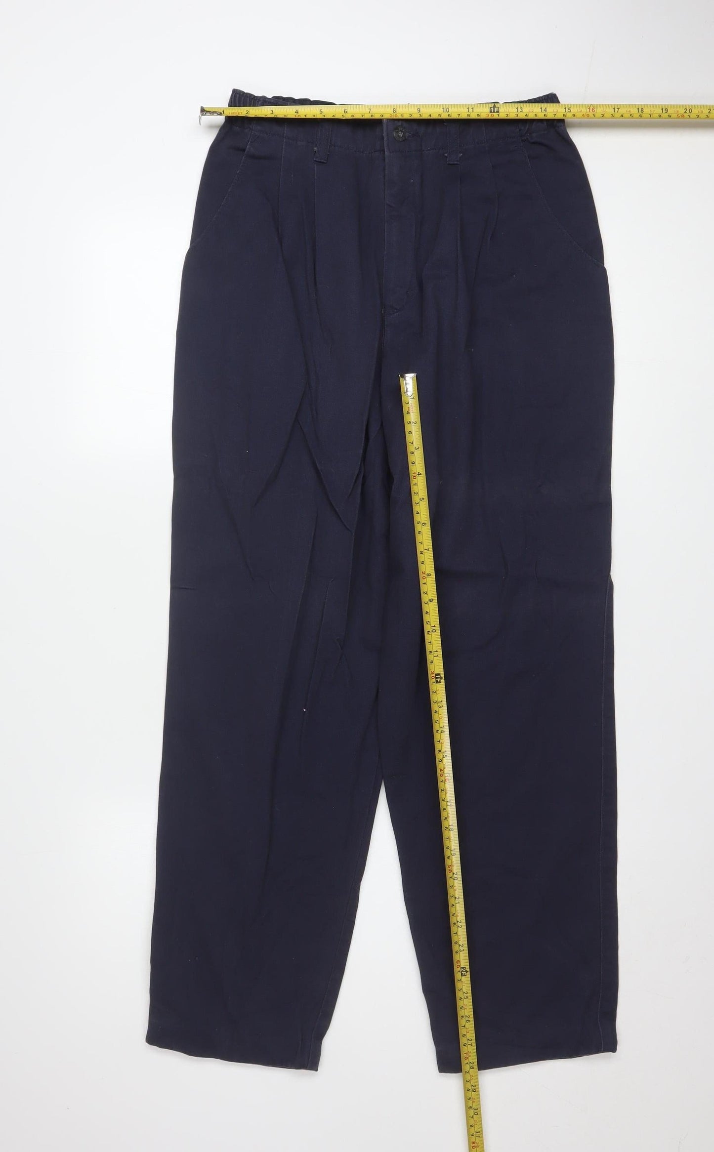 Lee Women Navy Blue Chino Trousers Size 12 Cotton Relaxed Fit