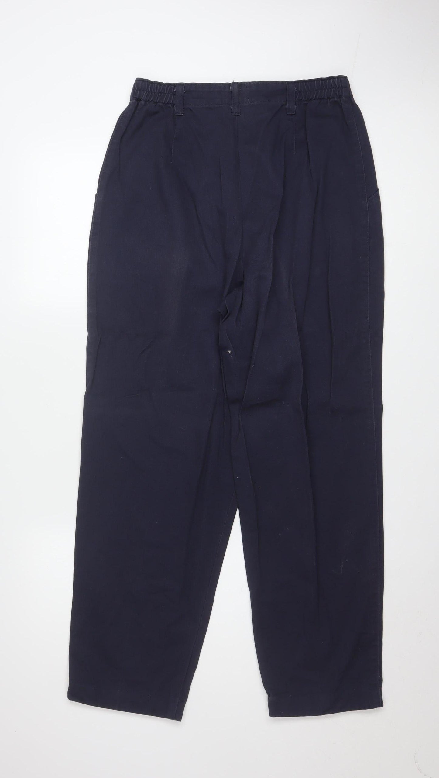 Lee Women Navy Blue Chino Trousers Size 12 Cotton Relaxed Fit