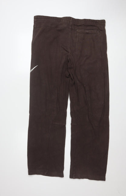 Nike Women's Brown Sweatpants Size M Regular Fit Fleece Joggers