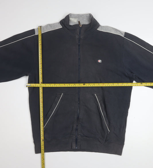 Champion Men's Black L Track Jacket Full Zip Fleece Sportswear
