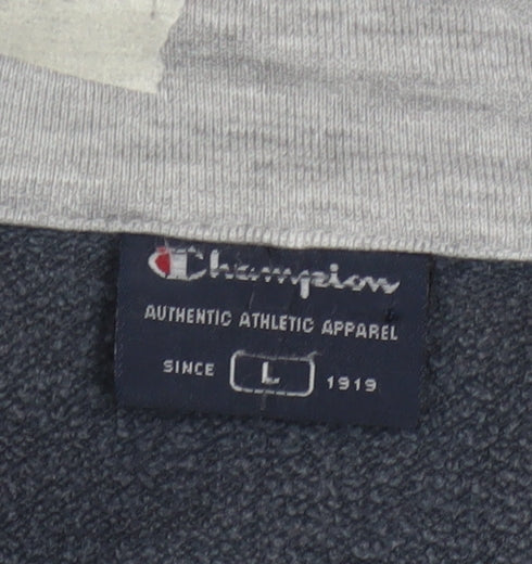 Champion Men's Black L Track Jacket Full Zip Fleece Sportswear