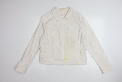 LuLaRoe Women’s Ivory Embroidered Unicorn Button Jacket XL
