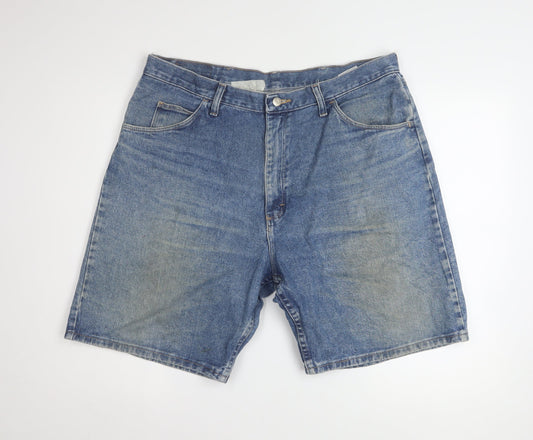 Wrangler Mens Blue Denim Relaxed Fit 38 Shorts