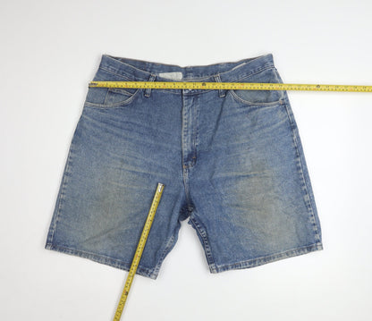 Wrangler Mens Blue Denim Relaxed Fit 38 Shorts