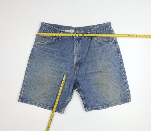 Wrangler Mens Blue Denim Relaxed Fit 38 Shorts