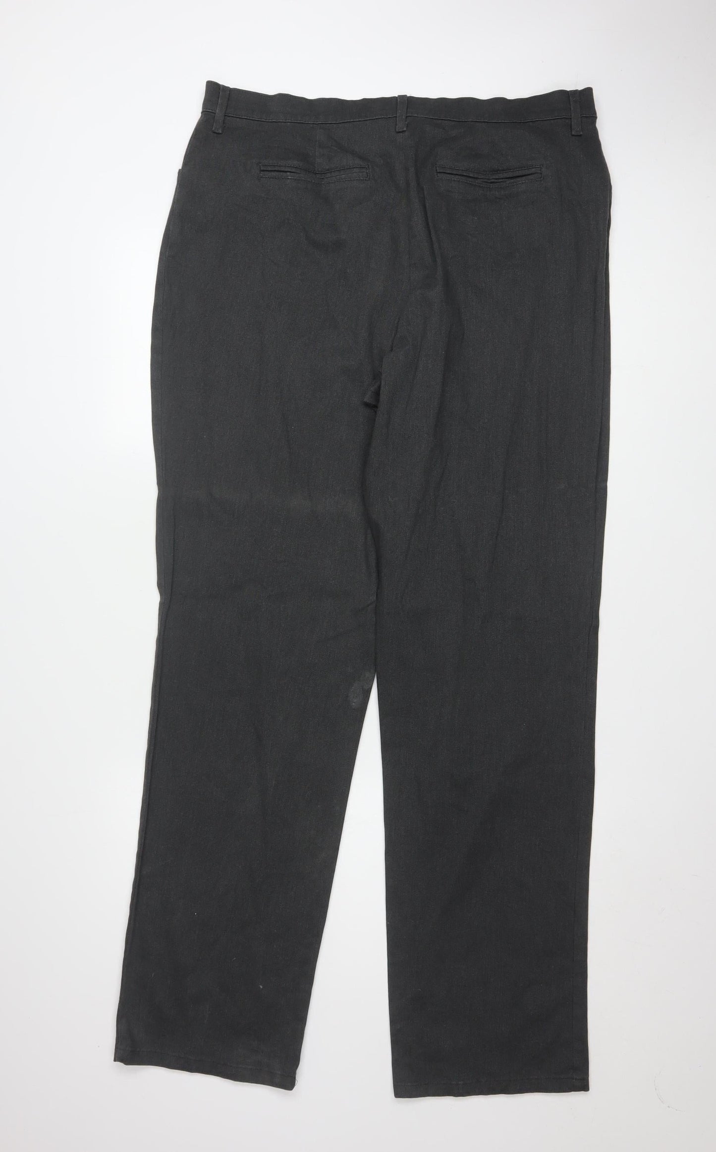 Lee Men's Black Straight Leg Relaxed Fit Trousers Size 18 Long