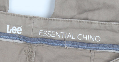 Lee Women's Beige Essential Chino Trousers Size 14 Regular Fit