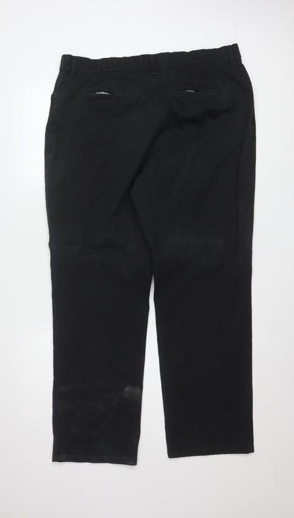 Lee Women's Black Relaxed Fit Chino Trousers Size 18