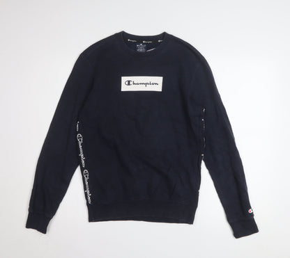 Champion Men's Blue XS Pullover Sweatshirt Crew Neck Logo Sportswear