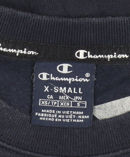 Champion Men's Blue XS Pullover Sweatshirt Crew Neck Logo Sportswear