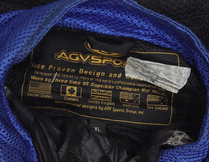 AGVSPORT Men's Blue Motorcycle Jacket XL Mesh Breathable Biker Style