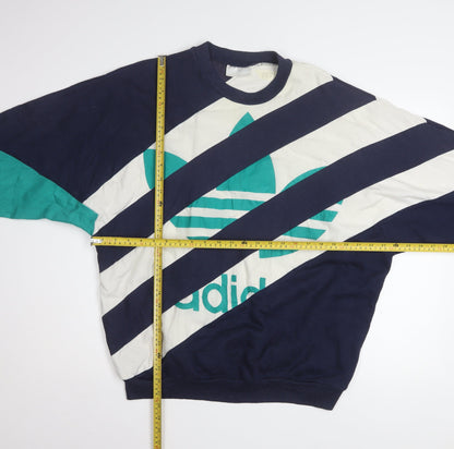 Adidas Women’s Navy & Teal Colourblock Crew Neck Sweatshirt Size 14