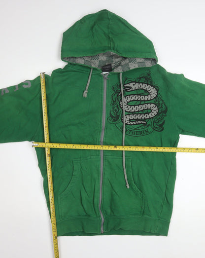Warner Bros Harry Potter Slytherin Green Full Zip Hoodie Men's S