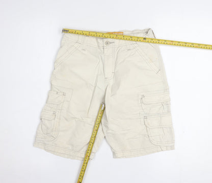 Lee Dungarees Womens Beige Cargo Shorts Size 12R 100% Cotton