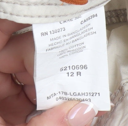 Lee Dungarees Womens Beige Cargo Shorts Size 12R 100% Cotton