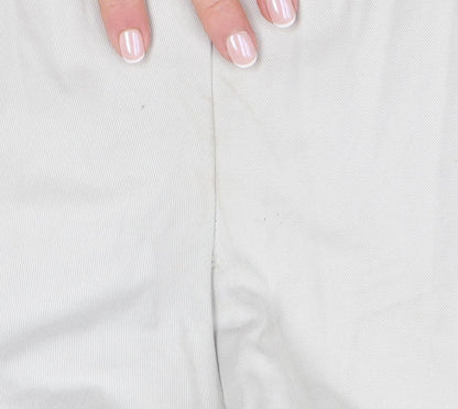Lee Men’s Beige Cotton Pleated Chino Trousers Size L Relaxed Fit