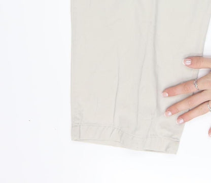 Lee Men’s Beige Cotton Pleated Chino Trousers Size L Relaxed Fit