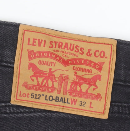 Levi’s 512 Lo-Ball Mens Black Slim Fit Jeans W32 L32