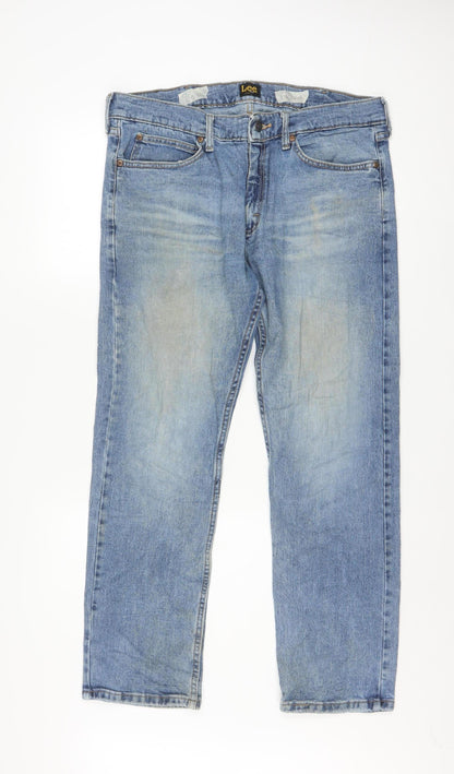 Lee Men's Blue Slim Fit Straight Leg Jeans 36W 29L