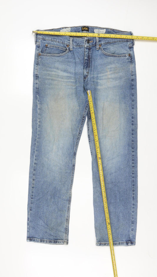 Lee Men's Blue Slim Fit Straight Leg Jeans 36W 29L
