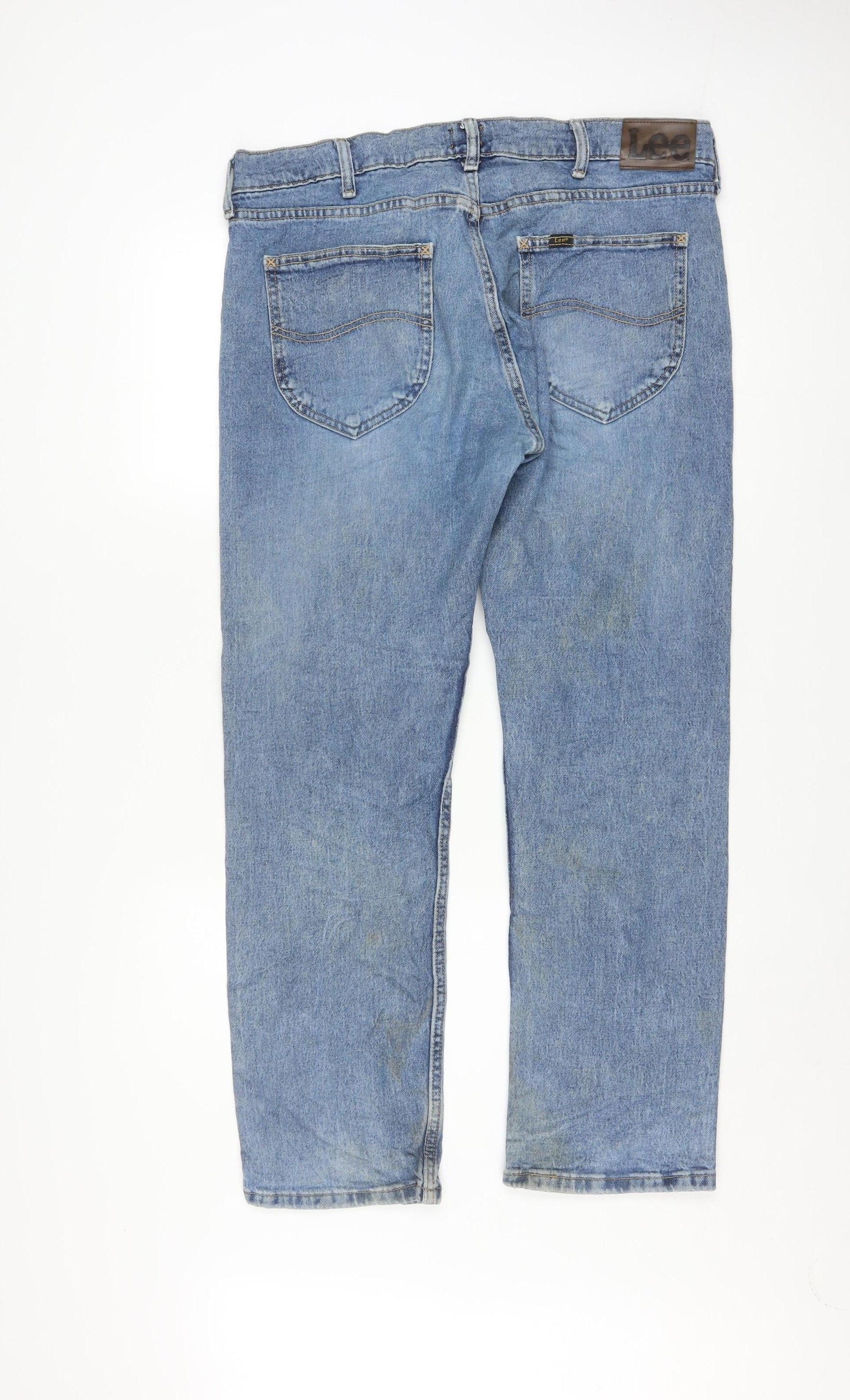 Lee Men's Blue Slim Fit Straight Leg Jeans 36W 29L