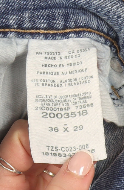 Lee Men's Blue Slim Fit Straight Leg Jeans 36W 29L