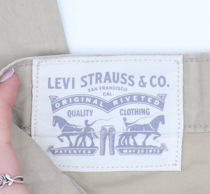 Levi’s Men Beige Chino Trousers W32 L34 Cotton Regular Fit