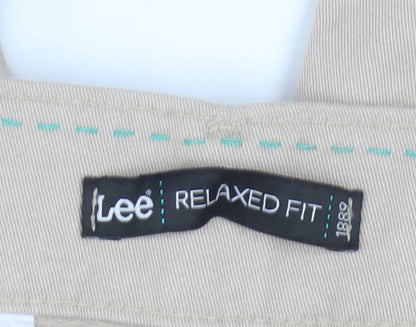 Lee Men’s Beige Relaxed Fit Chino Trousers Size 12S