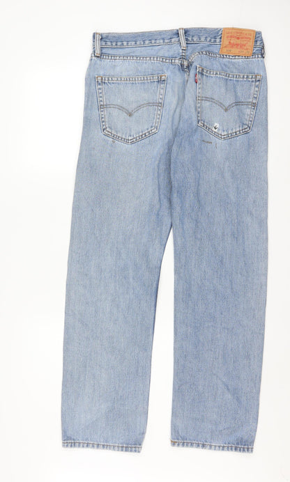 Levi's Men's Blue 505 Light Wash Straight Denim Jeans W33 L30